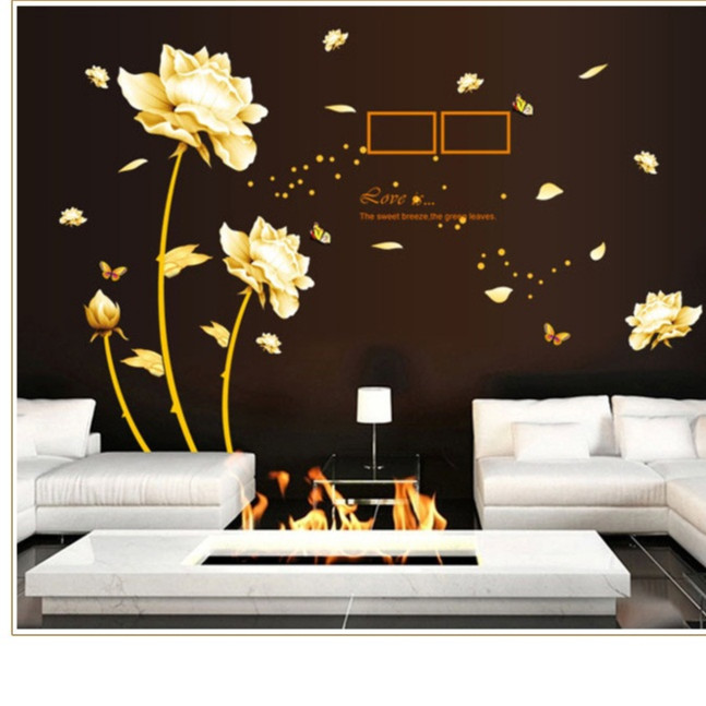 TRANH DECAL DÁN TƯỜNG 3D HOA SEN - HÀNG CAO CẤP S45