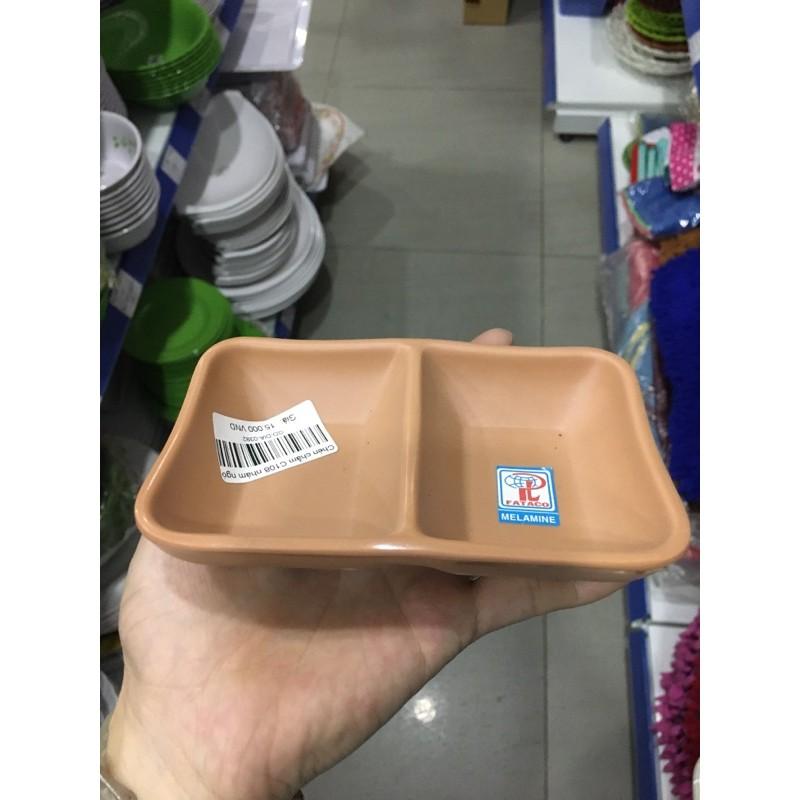 Chén chấm 2 ngăn nhám ngói