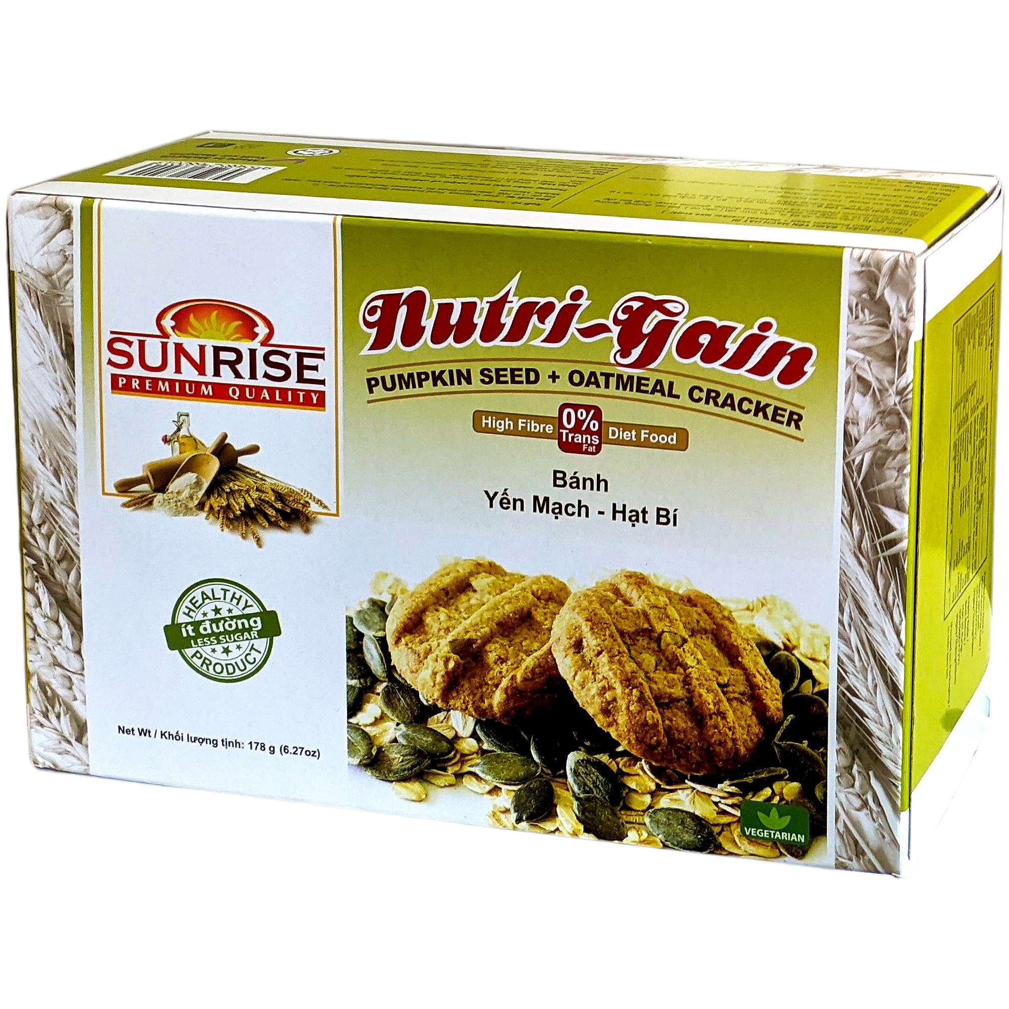 Bánh ăn kiêng Sunrise vị yến mạch hạt bí