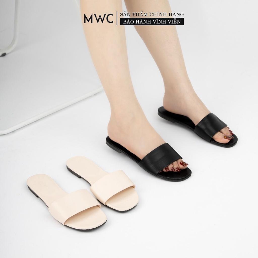 Dép Nữ thời trang MWC dép lê quai ngang basic thời thượng NUDE- 10020