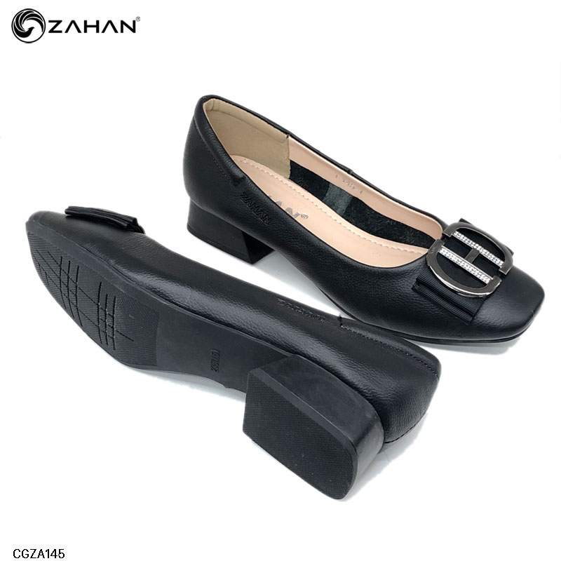 Giày cao gót ZAHAN 2cm, mũi vuông, nơ đá, CGZA145