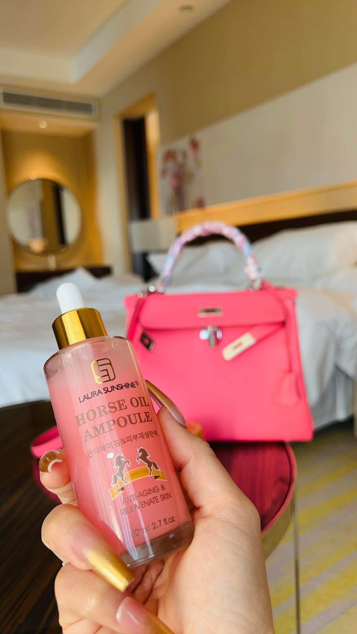 Siêu tinh chất dầu ngựa tái tạo da 80ml- Dầu ngựa Horse Oil Ampoule - Laura Sunshine - Nhật Kim Anh