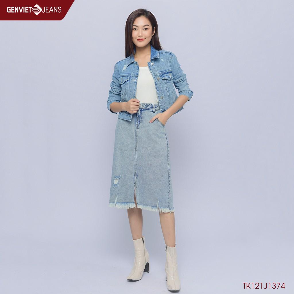 Chân váy jeans Nữ TJ328J1319 GENVIETJEANS