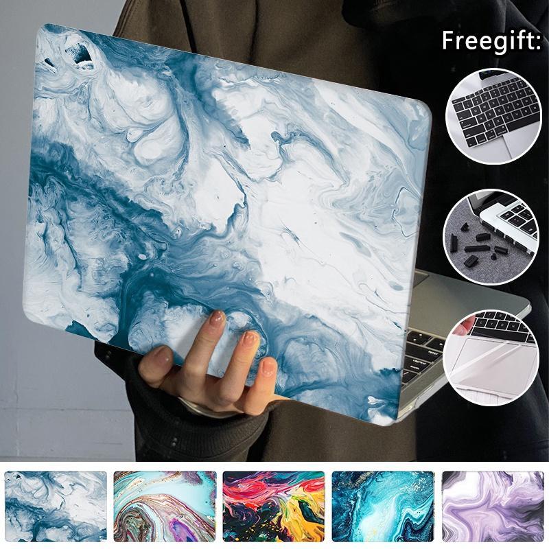 Ốp Điện Thoại 4 Trong 1 Họa Tiết Tương Phản Cho MacBook Air 13.6 A2681 Pro A2338 M1 2020 Air Pro 13.3 14 16 inch A2337 A2289