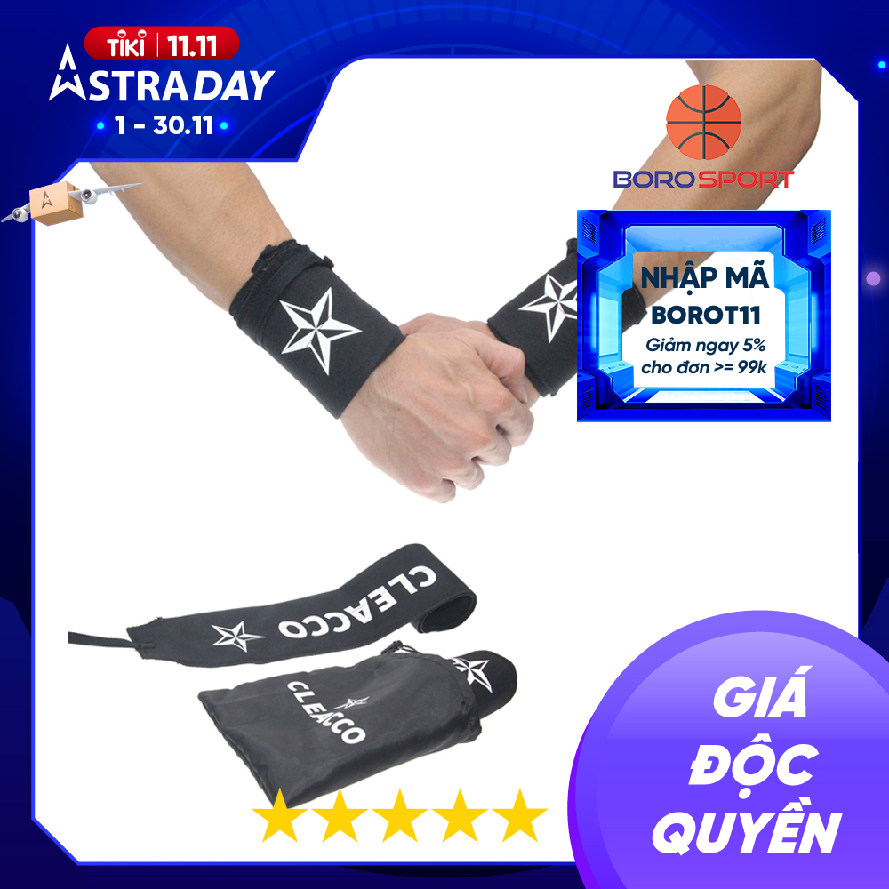 Bộ Băng Quấn Bảo Vệ Cổ Tay Cleacco Street Workout Wrist Wraps , Tập gym , Thể dục dụng cụ , Yoga , thiết kế quấn đặc biệt giúp cổ tay linh hoạt , giảm chấn thương – Hàng chính hãng .BORO SPORT - Đen