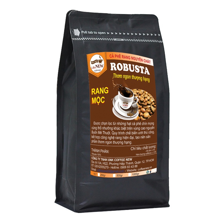 Cà Phê Nguyên Chất 100% Robusta Rang Mộc Dạng Xay Pha Phin - 1Kg
