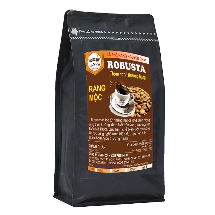 Cà Phê Nguyên Chất 100% Robusta Rang Mộc - Vị Đậm Đà (250g)