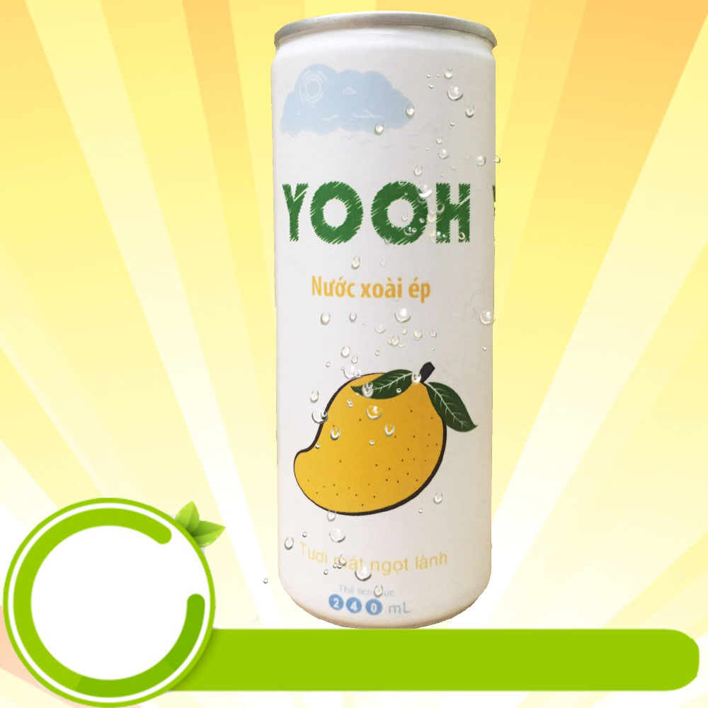 Nước ép Xoài từ trái cây tươi YOOH - Lốc 6 lon Giải khát bổ sung các vitamin cần thiết cho cơ thể