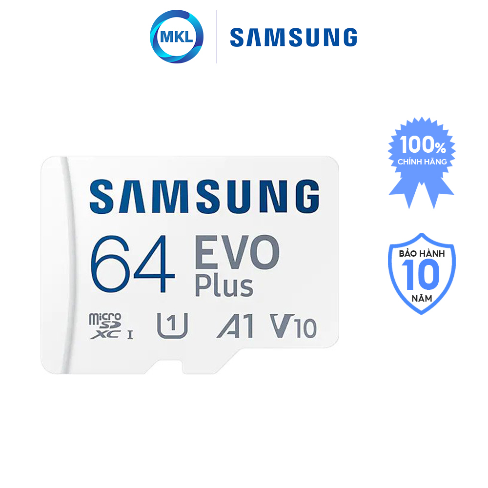 Thẻ nhớ MicroSD Samsung Evo Plus tốc độ tối đa 130MB/s dung lượng 32GB/64GB/128GB/ 256GB/512GB chính hãng