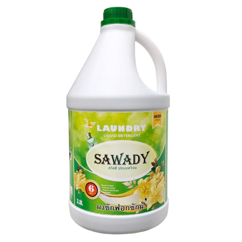 Nước giặt xả 6 in 1 Sawady Thái Lan 3,8L Hương Golden Fresh