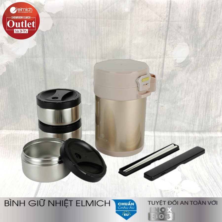 Hình ảnh Hộp Cơm Giữ Nhiệt Văn Phòng Inox 304 Emich EL8293 dung tích 1.8 Lít