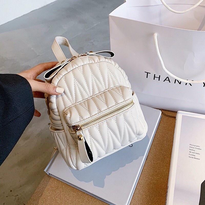 Balo thời trang nữ ZuCi nhỏ gọn tiện lợi mang đi chơi du lịch xinh xắn họa tiết kẻ trám phong cách Hàn Quốc cá tính - B55A56