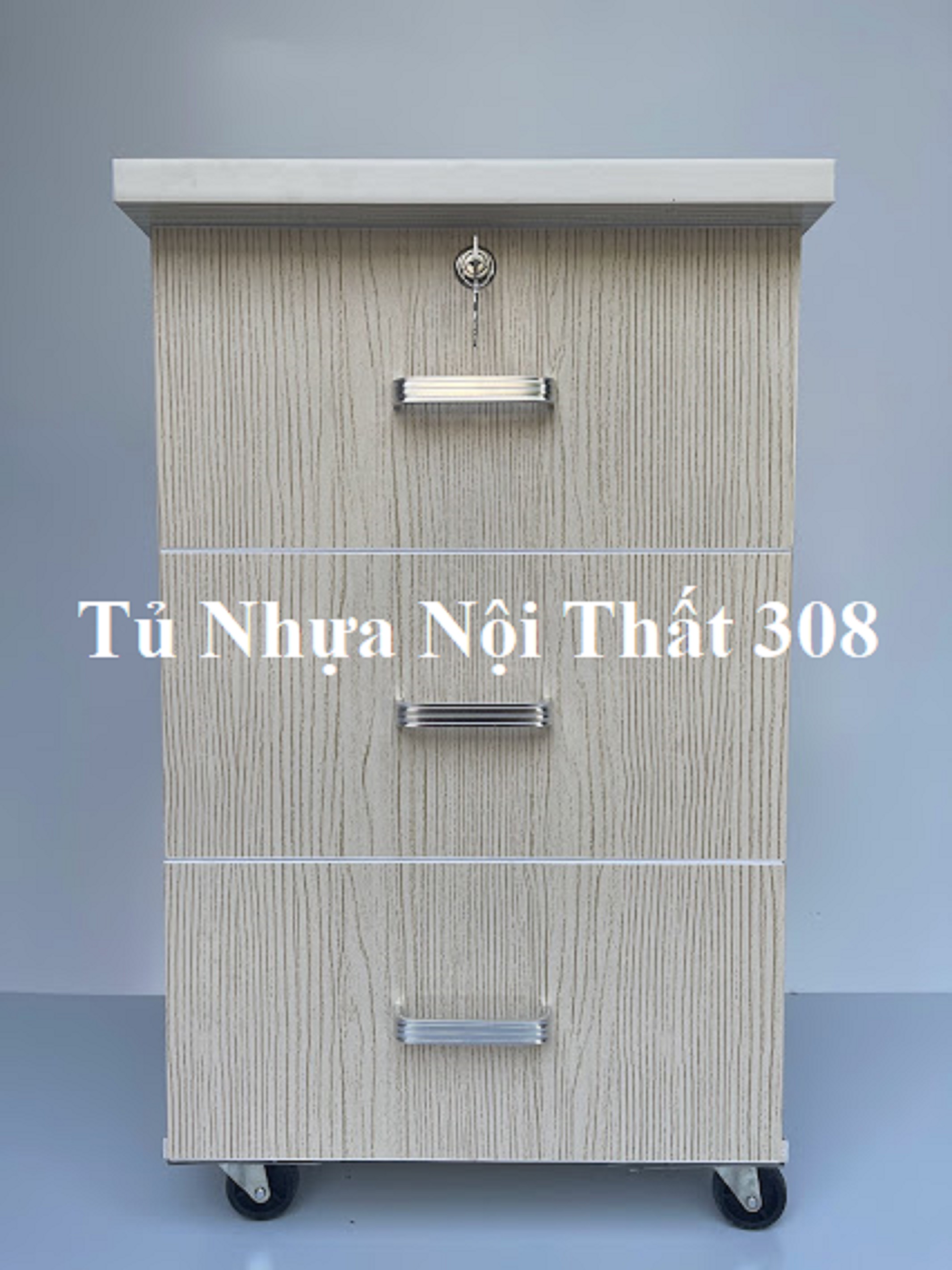 Tủ, Kệ Đầu Giường Nhựa Đài Loan Cao 70cm Ngang 42cm Sâu 42cm Màu Gỗ Sồi K155