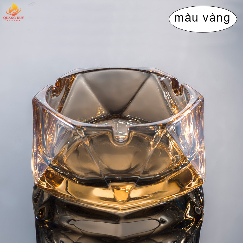 Gạt tàn thủy tinh thiết kế sang trọng hình dạng nét kim cương màu sắc sáng bóng lấp lánh