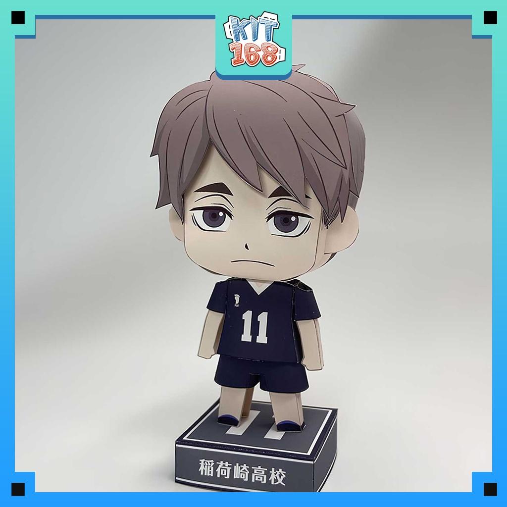 Mô hình giấy Anime Game Chibi Osamu Miya - Haikyuu!! + kit hộp trang trí