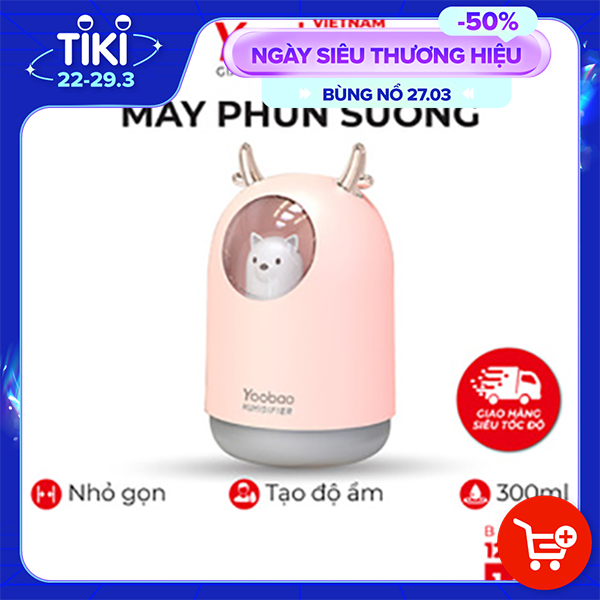 [HÀNG CHÍNH HÃNG] Máy phun sương tạo độ ẩm YOOBAO M106 giúp tạo độ ẩm,chống khô da- Dung tích 300ml -Bảo hành 12 tháng - Màu trắng