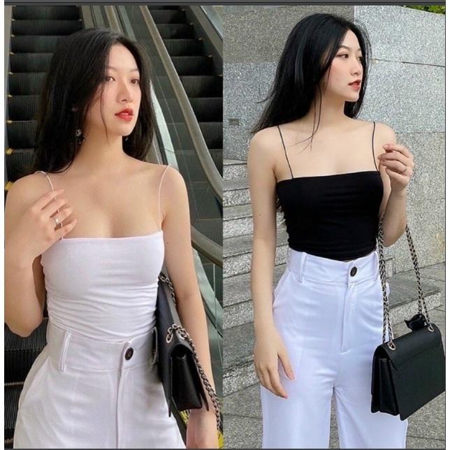 M184. Áo 2 dây cotton nữ dáng dài, áo nữ kiểu hai dây đẹp sang chảnh