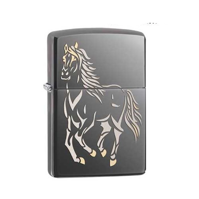 Bật Lửa Zippo Running Horse Black Ice Chính Hãng Usa