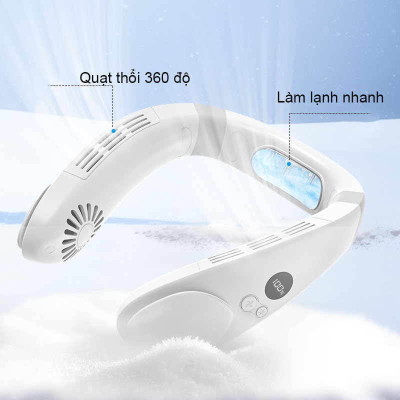 Quạt đeo cổ hiện đại Pin 4000mAh Với 3 Chế Độ Làm Mát - Quạt Làm Mát Đeo Cổ Đa năng Cao Cấp Bền Đẹp PR27 Giao màu ngẫu nhiên