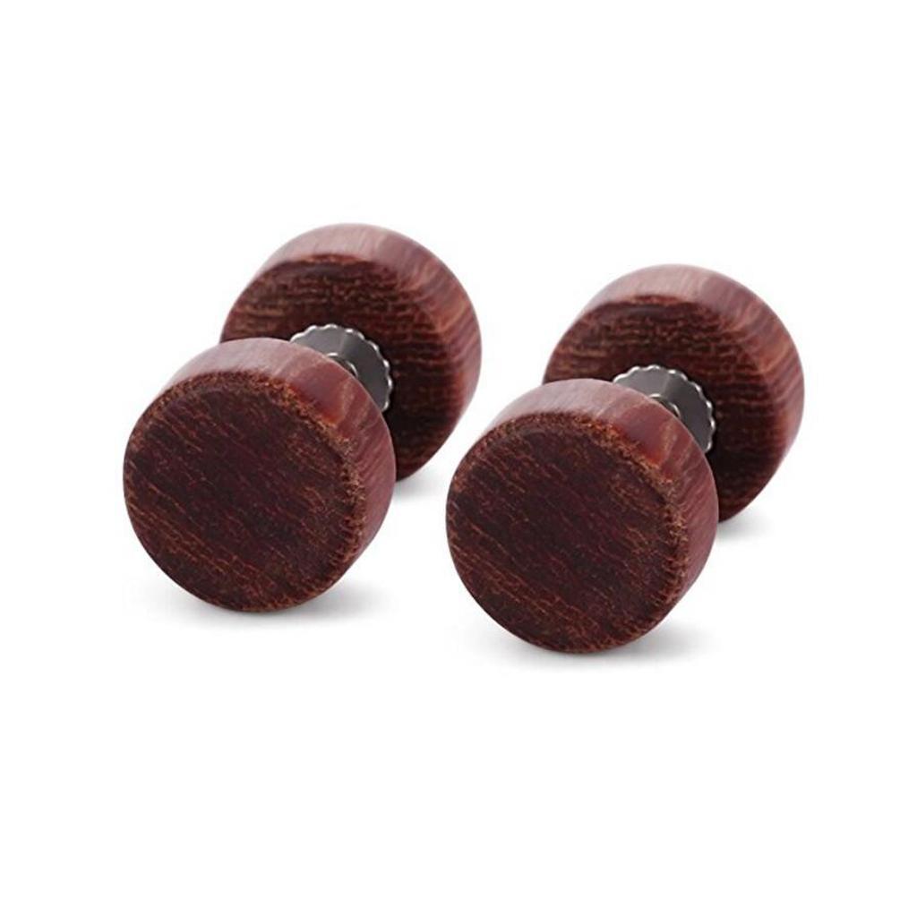 2 pairs Wooden Earrings Mens Womens Stud Earrings Ear Piercing Plugs Tunnels