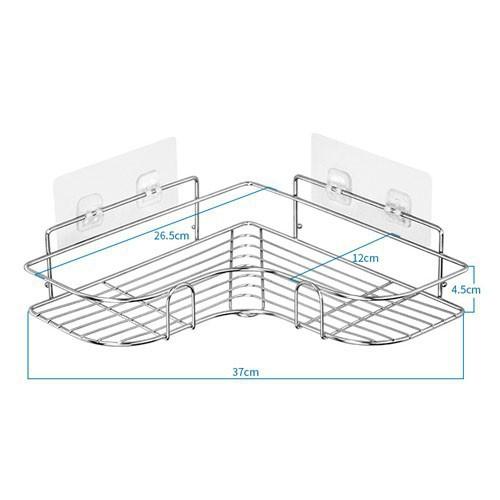 Kệ góc inox 304 dán tường gắn tường có miếng dán chắc chắn Kệ góc inox sáng bóng