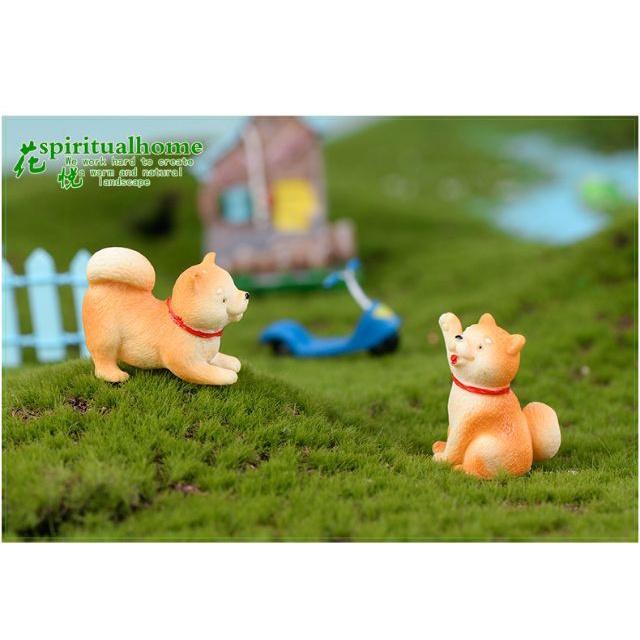 Tiểu Cảnh - Chú chó Shiba vàng làm tiểu cảnh/ charm slime /terrarium/ mô hình trang trí - chaucaydep