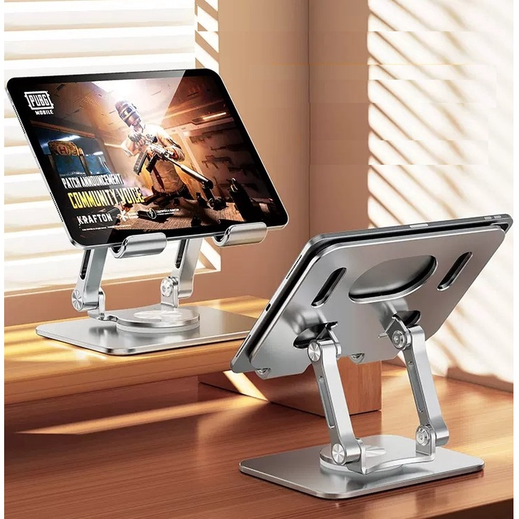 Giá đỡ tản nhiệt hợp kim nhôm xoay 360 độ cho iPad / Tablet / Điện thoại hiệu HOTCASE Desktop Rolation Stand Pad - thay đổi chiều cao, xoay mọi góc độ, gấp gọn khi không sử dụng - Hàng nhập khẩu