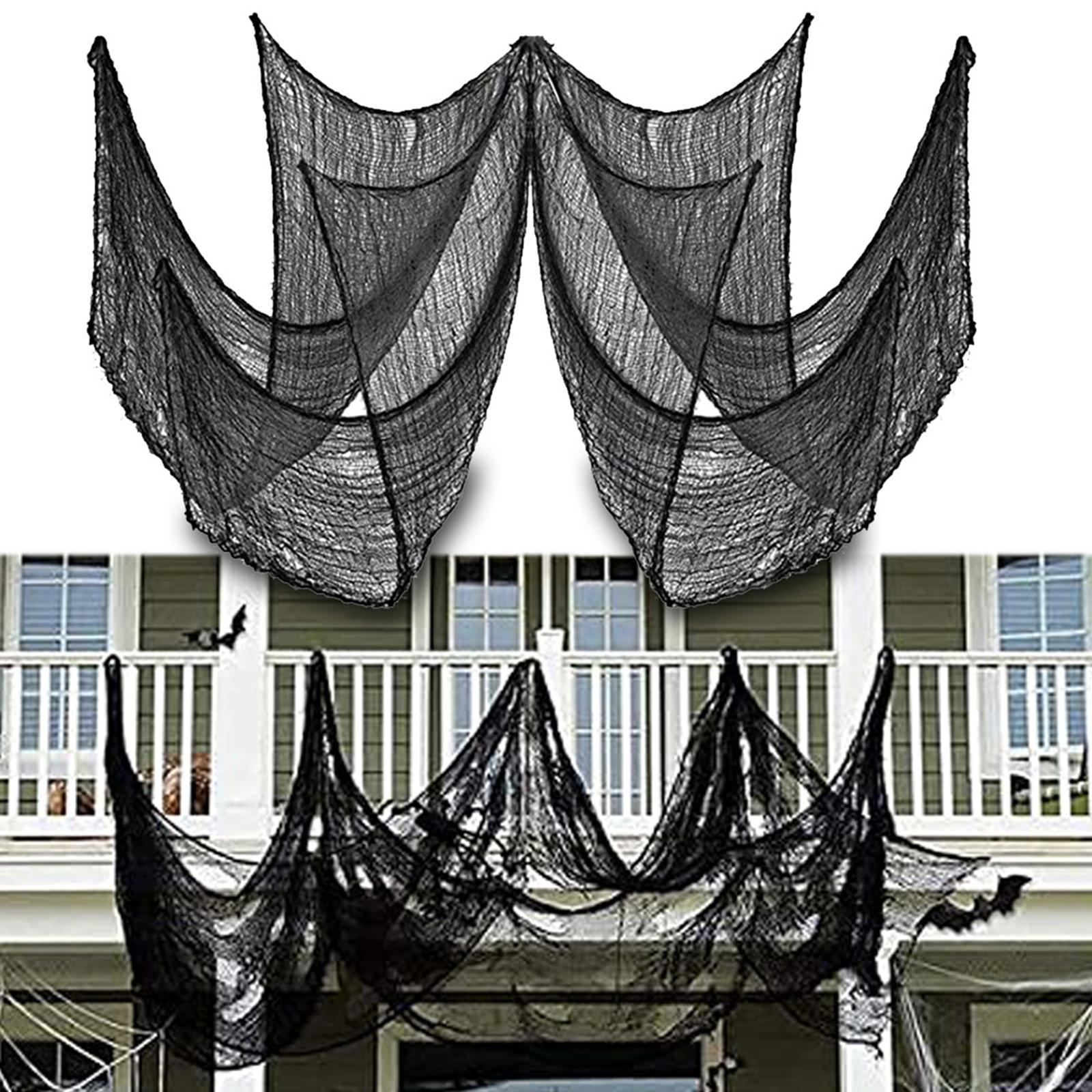 Halloween Black Creepy Cloth Spooky Cloth Decor DIY Gifts Props Outdoor Hanging Scary Gauze Spooky Halloween Decoration for Walls Gates