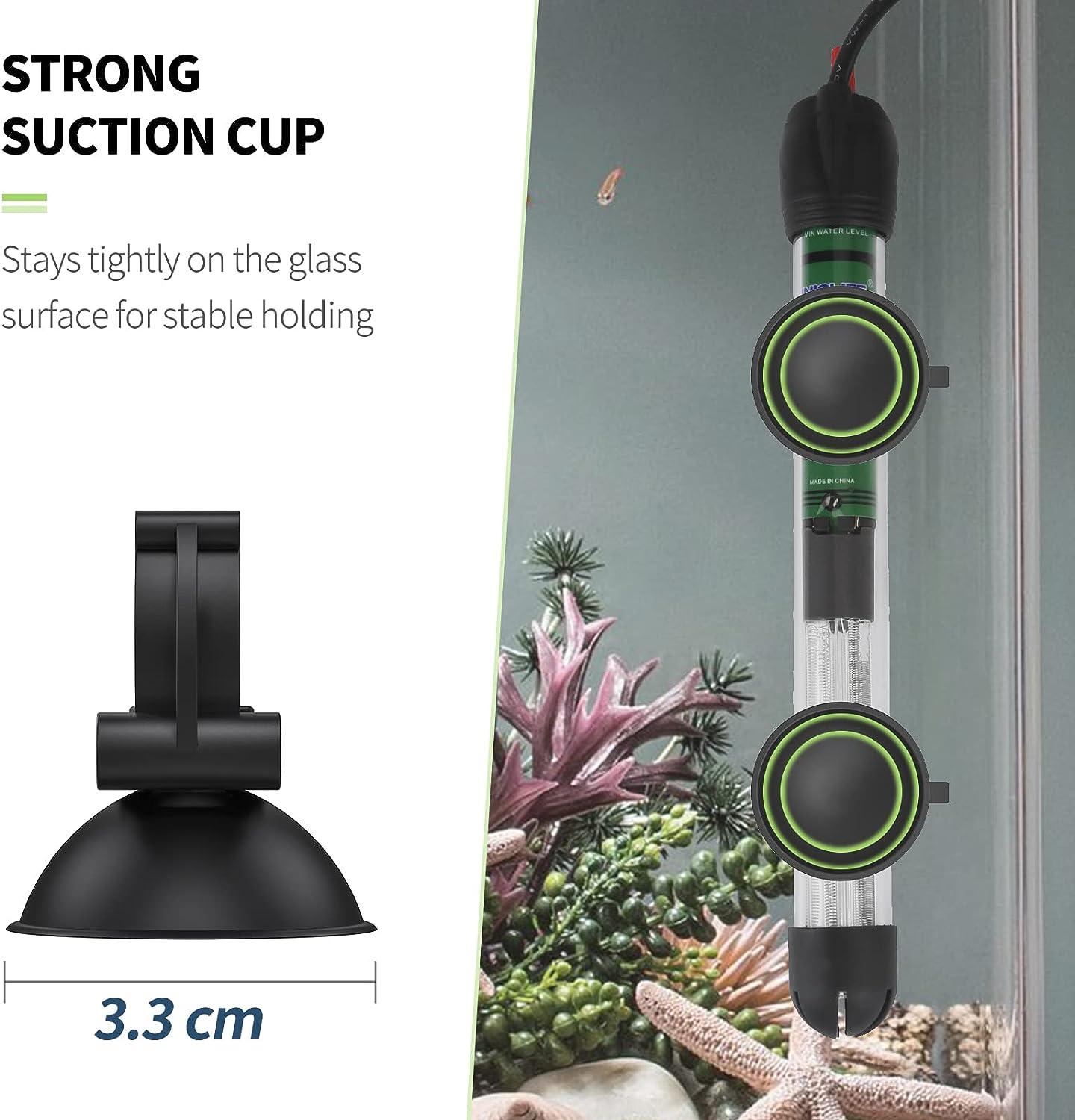 3,3 cm Cúp nước nóng bể cá với kẹp kẹp trọng lượng sưởi ấm tiêu chuẩn màu đen cho các bể cá , 8 miếng