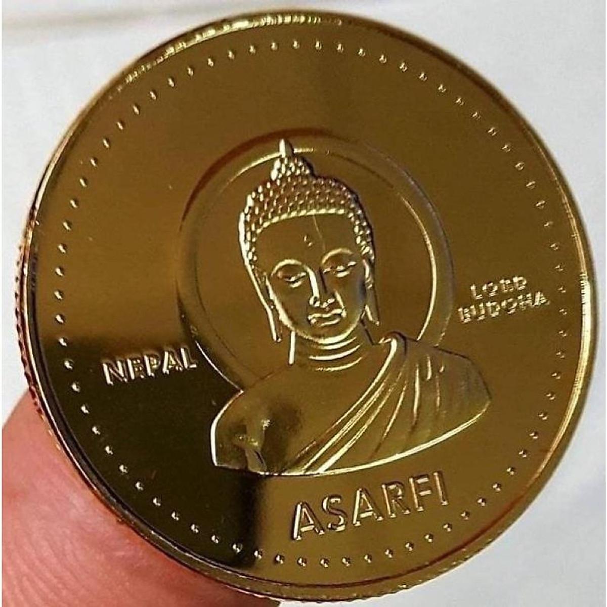 Hình ảnh Đồng Tiền Xu ĐỨC Phật Thích Ca Phong Thuỷ May Mắn Của Nepal