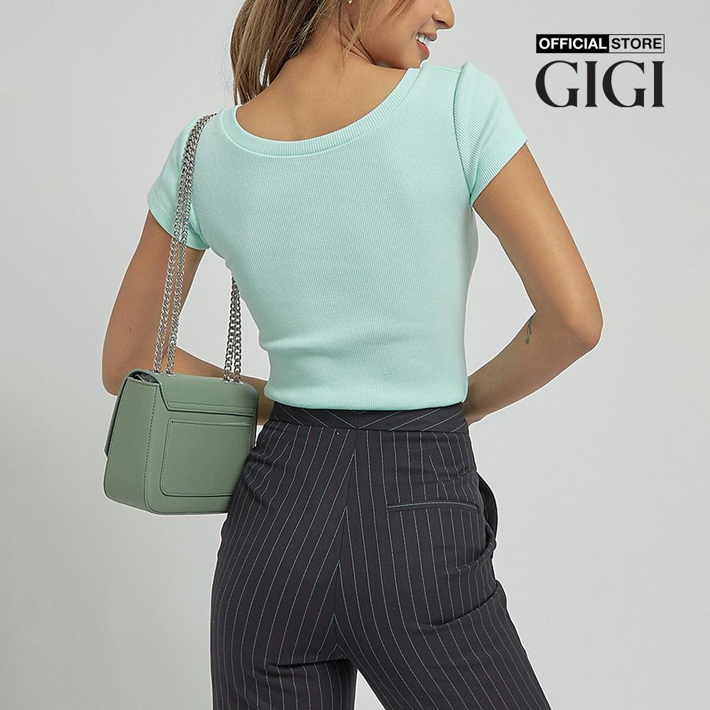 GIGI - Áo thun nữ ngắn tay cổ V phom ôm nữ tính G1203P211270