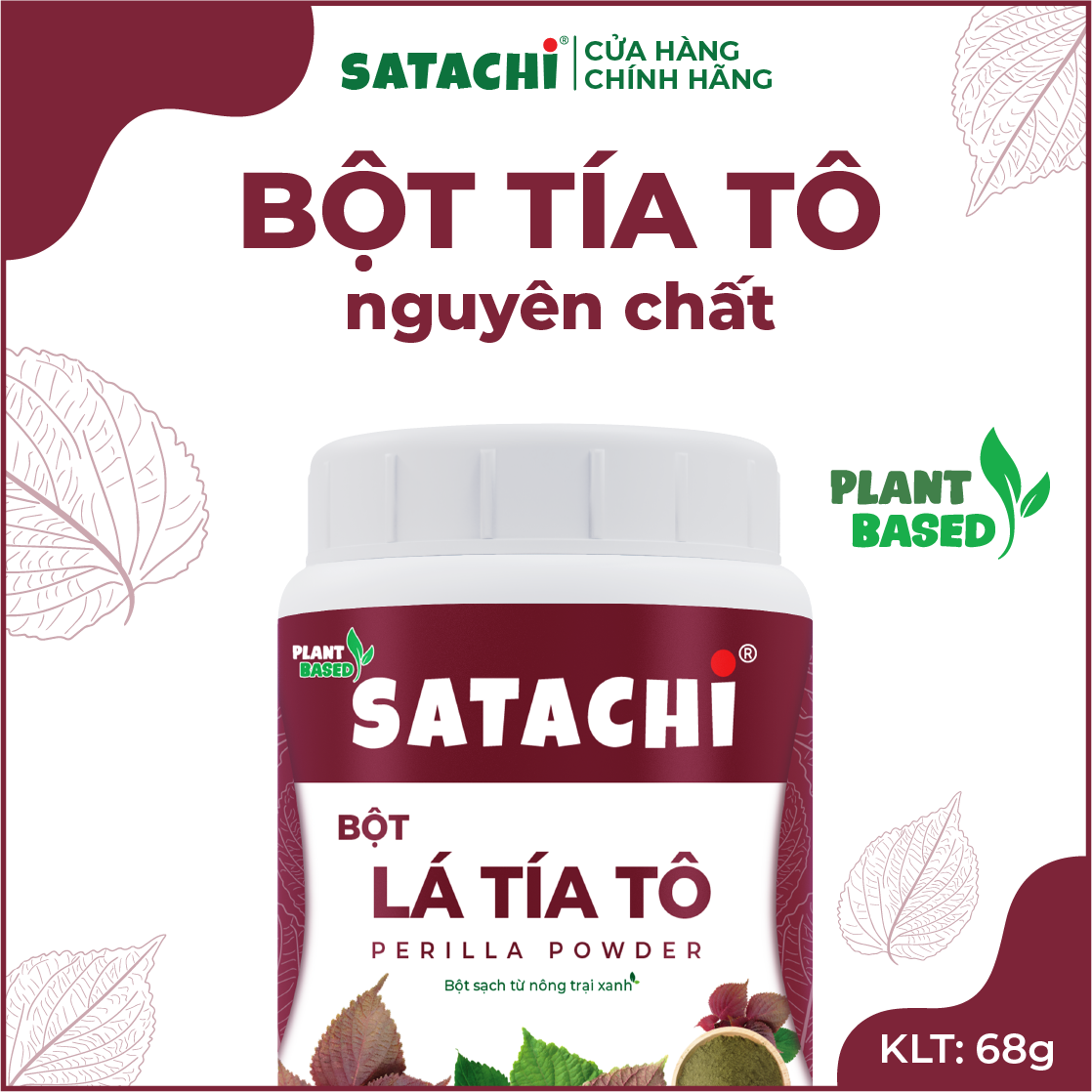 Bột Tía Tô SATACHI nguyên chất. Hỗ trợ gout, rối loạn mỡ máu, giải cảm, đẹp da. Hộp 68g