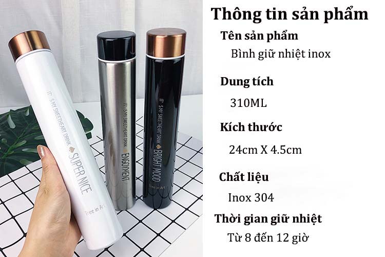 Bình giữ nhiệt Inox 304 dung tích 310ML