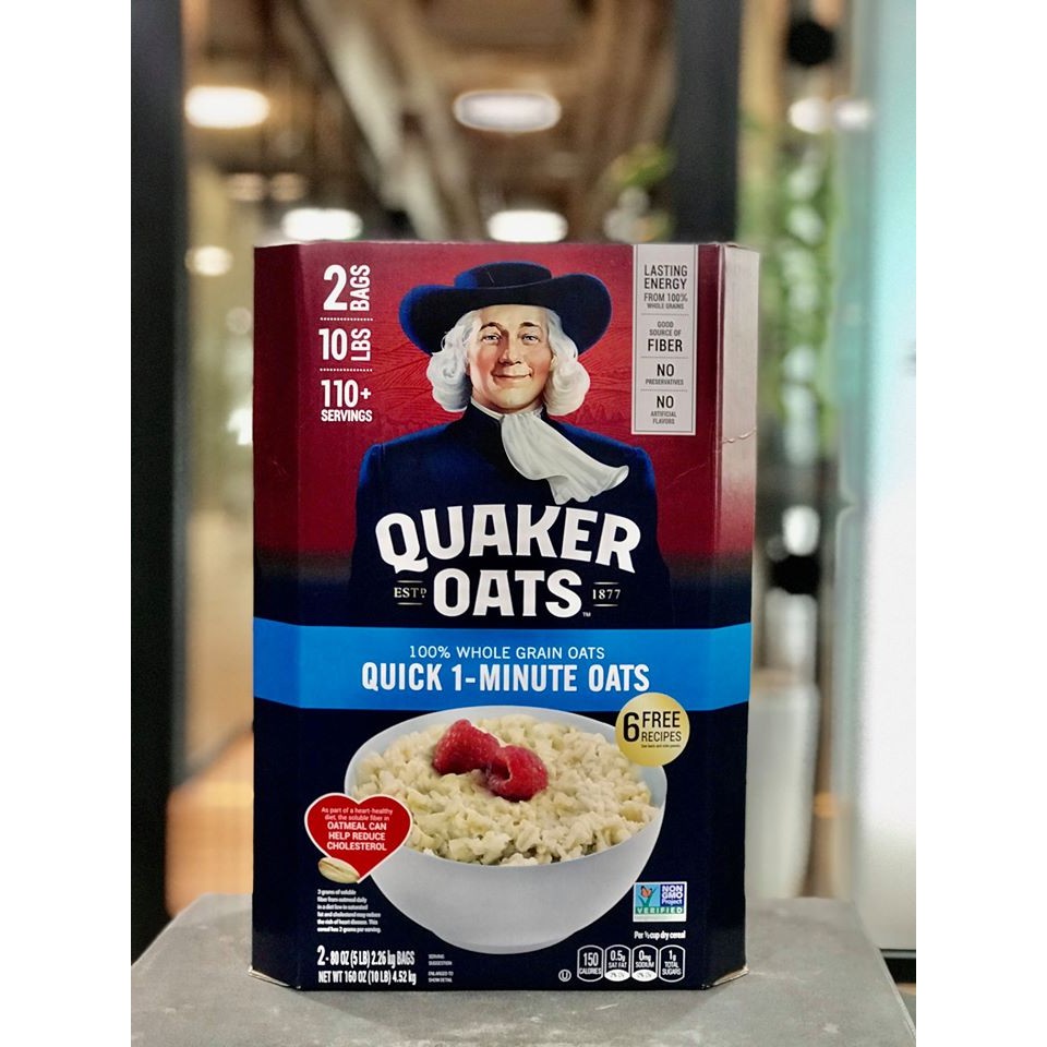 THÙNG YẾN MẠCH QUAKER OATS CÁN DẸT (QUICK 1 MINUTE) 4.52KG