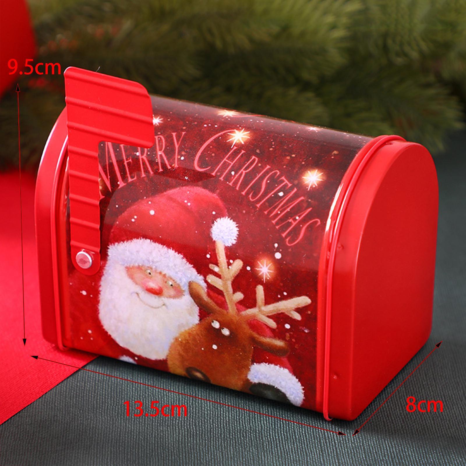 2 Christmas Cookie Tin Box for Kitchen Ornament Holidays Santa Claus