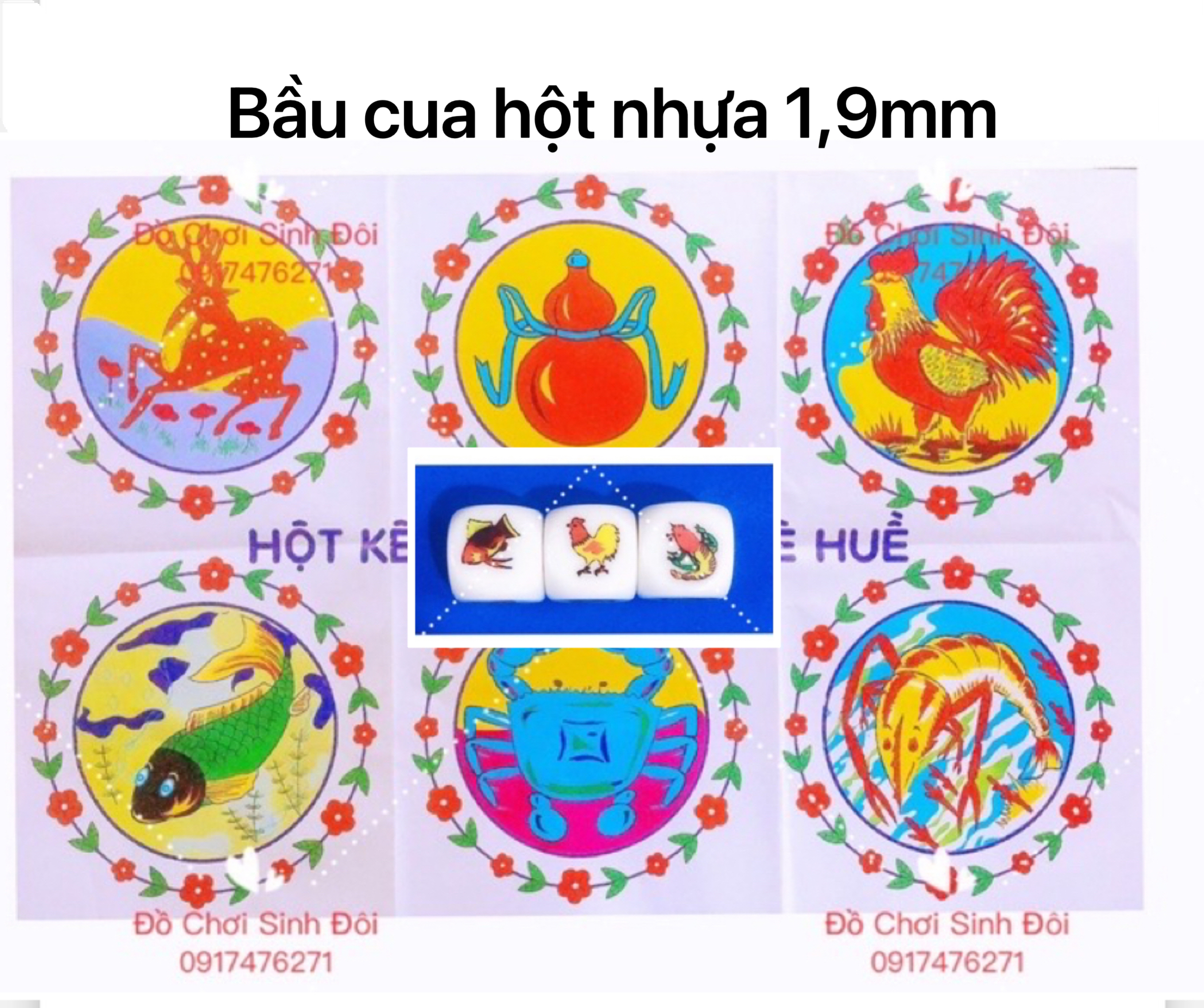 Cờ bầu cua hột nhựa 1,9cm