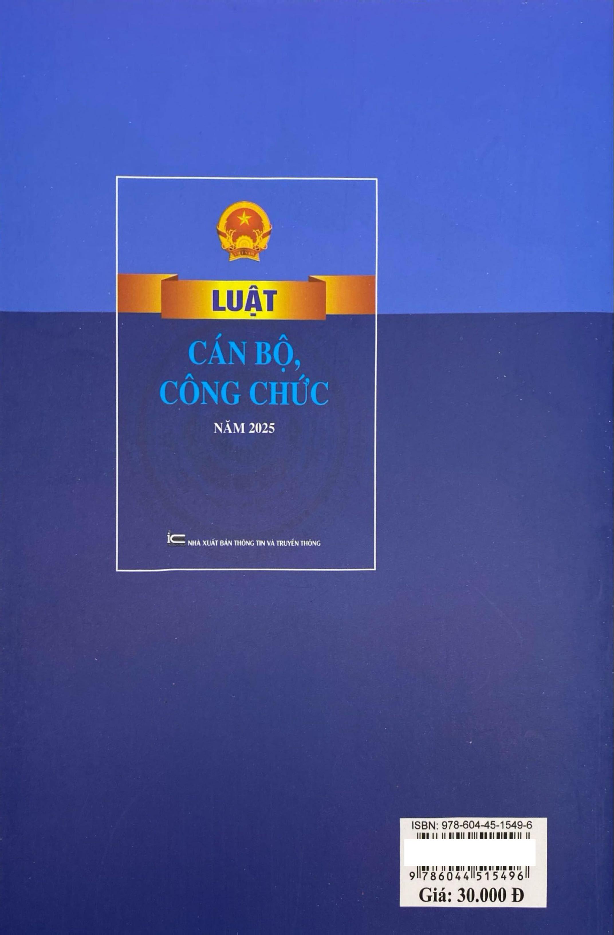 Sách - Luật Cán Bộ Công Chức Năm 2025