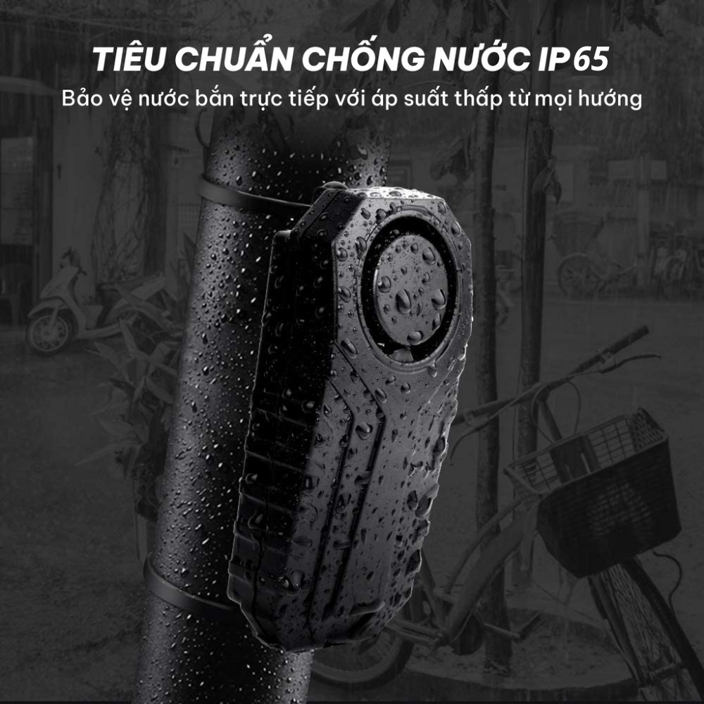 Chuông báo động chống trộm xe máy, xe đạp thông minh CTFAST KS-SP22R, cảm biến rung còi báo to, tích hợp điều khiển từ xa hỗ trợ tìm xe trong bãi xe, phát tín hiệu SOS khi gặp sự cố, chống nước IP65 - Hàng loại 1