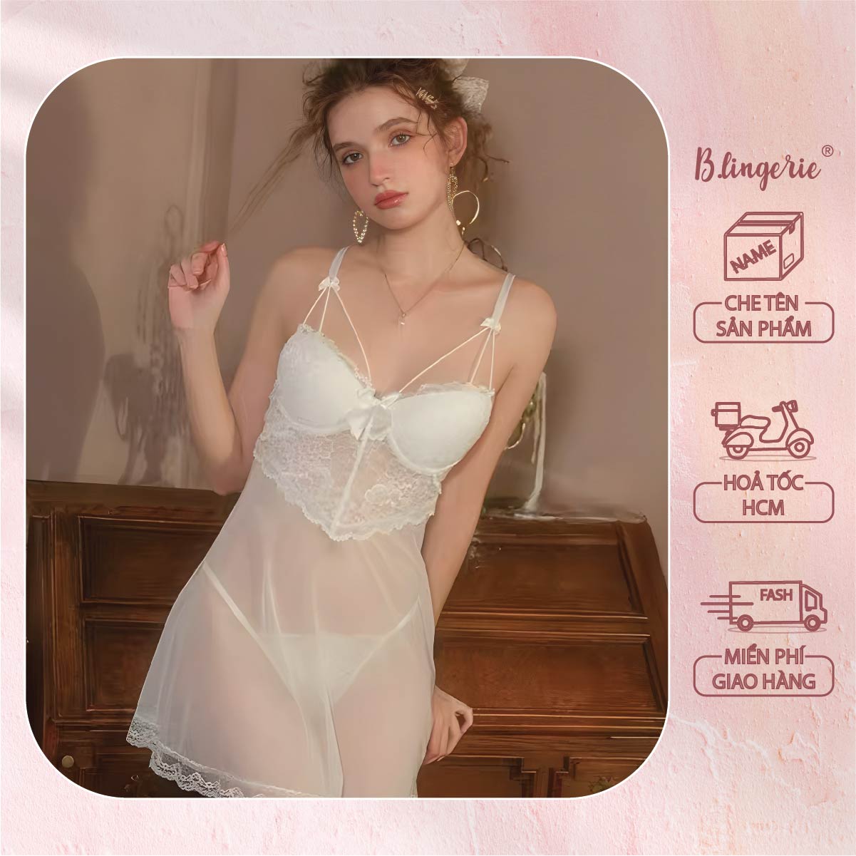 Váy Ngủ Nữ Xuyên Thấu - B.Lingerie