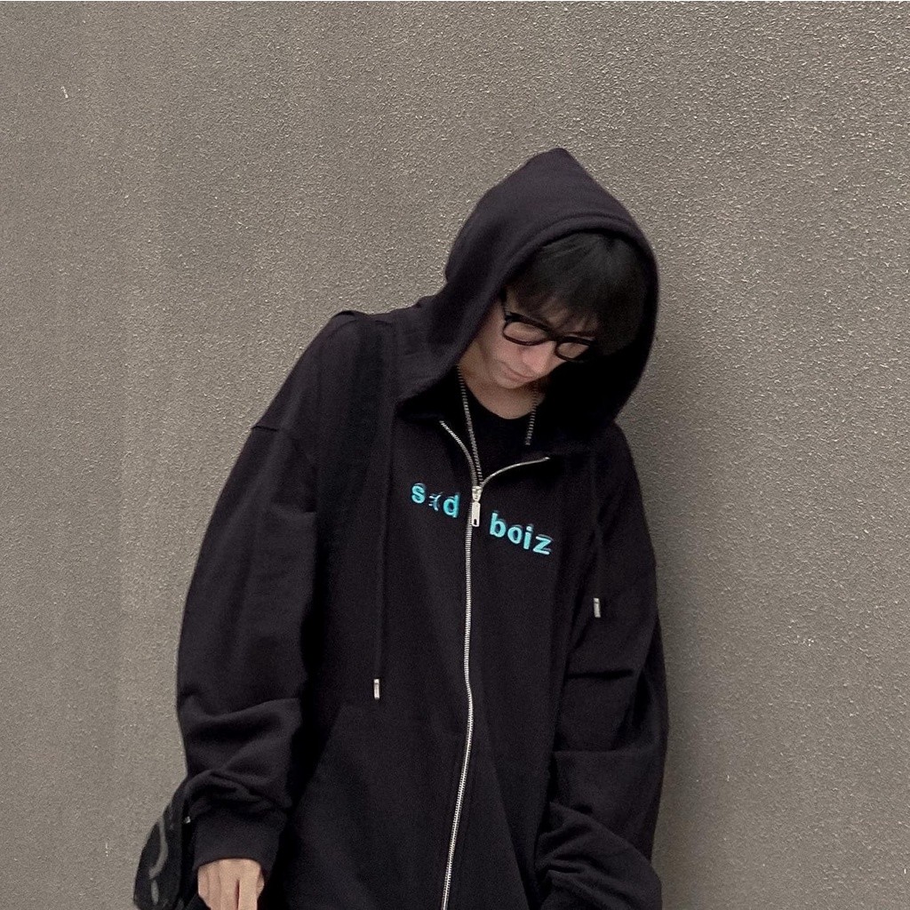 Áo hoodie Sadboizvibes zipper áo khoác dây kéo sad boiz form rộng nam nữ unisex - Gin Store