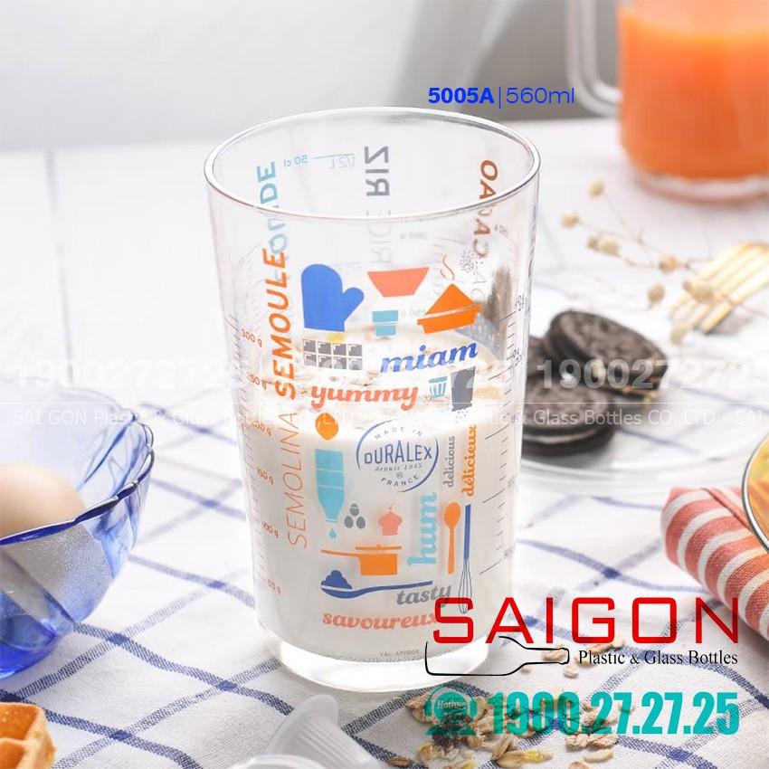 Ly Thủy Tinh Chia Vạch Cường Lực  Duralex Precisio 560ml | 5005A , Nhập Khẩu Pháp