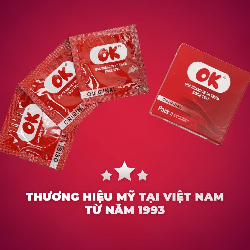 Bao cao su OK không mùi original – hộp 144 cái (48 hộp nhỏ)