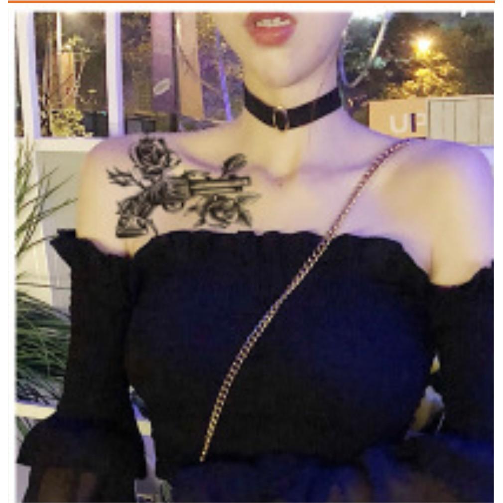 Hình xăm dán hoa ren 12x19cm+ mua 5 tặng 1, mua 10 tặng 4 tấm đòng size