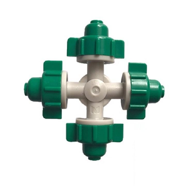Béc phun sương 4 cửa có van áp ren ngoài 21mm