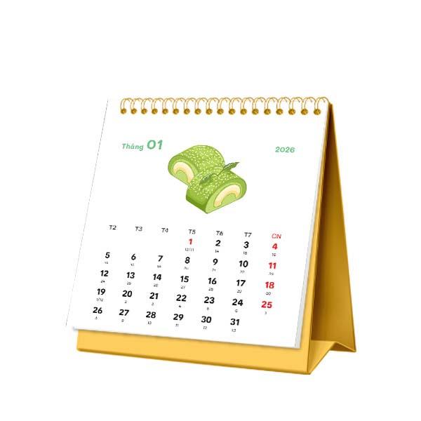 Lịch Bàn Mini - Cake Matcha