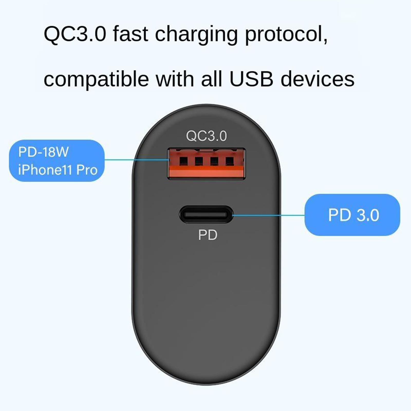QC 3.0 USB C PD Ports Wall Charger Power Adapter US Plug