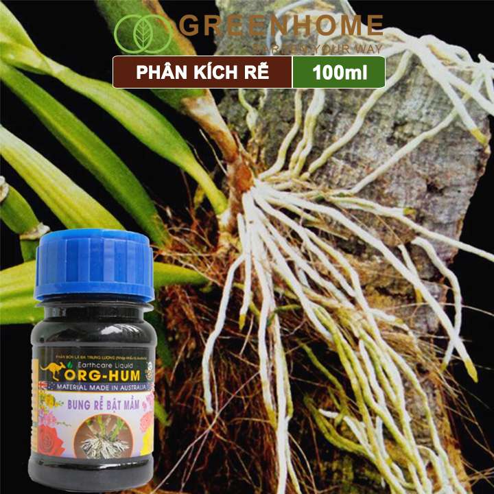 Phân bón lá kích rễ Org Hum, chai 100ml, dưỡng rễ, kích thích ra rễ, kích chồi, nảy mầm, bổ sung dinh dưỡng |Greenhome