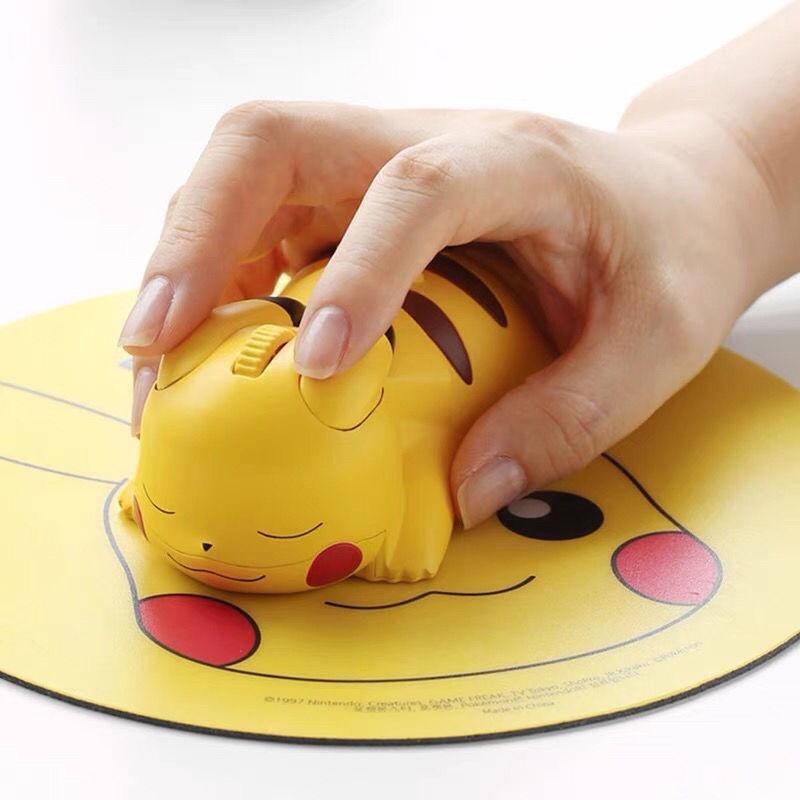 Chuột Máy Tính Bluetooth Không Dây Bluetooth Gaming USB 2.4G 1200 DPI Pokemon Pikachu Silent Mouse Cho Máy Tính Laptop