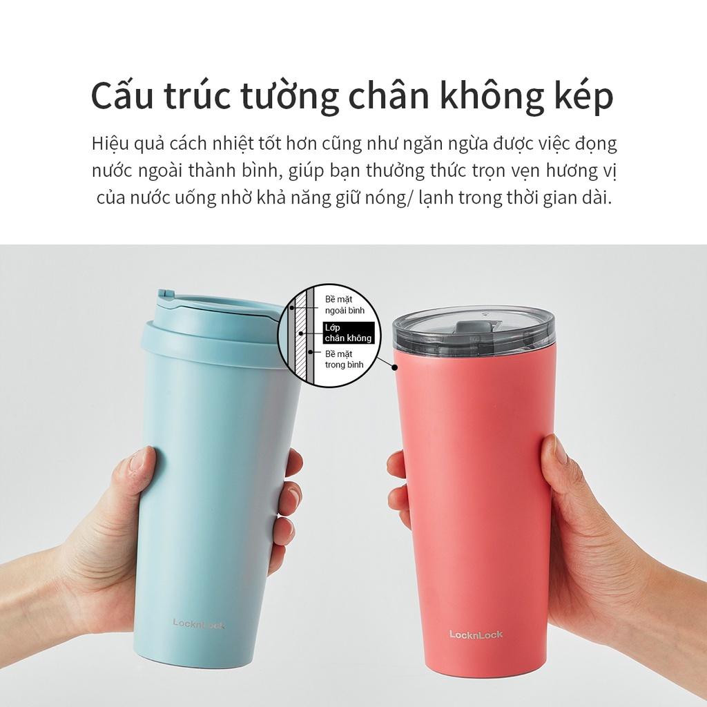 Ly giữ nhiệt Lock&Lock 540ml LHC4279 - Hàng chính hãng có 2 nắp tiện lợi, đế silicone - Hapos