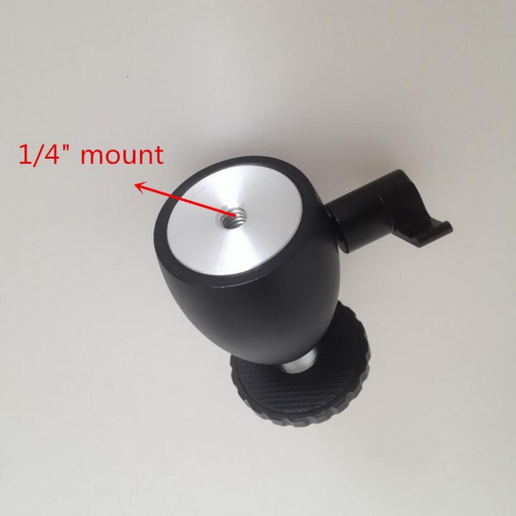 360 Swivel Mini Ball Head Bracket Holder for 1/4inch Screw Mount Tripod